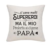 Ci sono molti supereroi ma li mio preferito si chiama papa Copricuscino per papà da bambini Compleanno di papà Regalo di Natale per la Festa del Papà (papà-3)