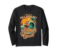 Ci Vediamo a Mavericks Beach, Skeleton Surfer Design Maglia a Manica