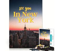 Ci vediamo a New York! Puzzle da 1000 pezzi per ragazzi, stimola la memoria, facile da completare, ideale per il tempo libero, con taglio preciso, perfetto per decorare la parete (38x52cm)