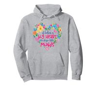 Ci Vuole Un Grande Cuore per Dare Forma a Little Minds Floral Teacher Felpa con Cappuccio