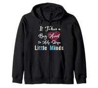 Ci Vuole Un Grande Cuore per Dare Forma a Little Minds Teacher School Felpa con Cappuccio