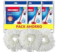 Cia&Co Pack 3 Ricariche compatibili per Mop Rotante Vileda Turbo e Turbo Smart · Microfibra Ultra Assorbente · Compatibile Tutti i Pavimenti · Lavabile in Lavatrice
