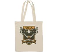 CIA Eagle Central Intelligence Agency - Borsa tote in cotone naturale, colore: Bianco