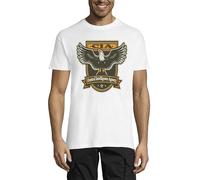 CIA Eagle Central Intelligence Agency T-Shirt da Uomo in Cotone Girocollo Bianca