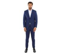 Ciabalù Abito Uomo Elegante Completo Slim Fit Blu Gessato Sartoriale (50, Numeric_50)