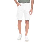Ciabalù Bermuda Uomo con Tasche Laterali Cargo Pantaloni Corti Pantaloncino (46, Bianco)