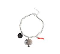 Ciabalù Bracciale Donna in Acciaio Steel con Perline e Ciondolo Braccialetto Regolabile dai 17 ai 22cm Chiusura Moschettone, Elegante e Leggero Idea Regalo (Albero della Vita)