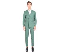 Ciabalù Completo Uomo Elegante Effetto Lino Slim Fit Estivo Doppiopetto con Giacca e Pantalone Abito Cerimonia Casual per Matrimonio, Evento o Ufficio