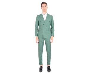 Ciabalù Completo Uomo Elegante Effetto Lino Slim Fit Estivo Doppiopetto con Giacca e Pantalone Abito Cerimonia Casual per Matrimonio, Evento o Ufficio
