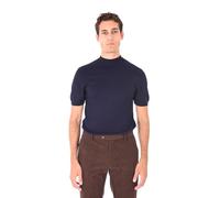 Ciabalù Dolcevita Uomo Invernale Mezzo Collo Maniche Corte Lupetto Mezza Manica Sottogiacca Tinta Unita Slim Fit (IT, Testo, S, Regular, Regular, Blu)