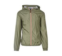 Ciabalù Giacca Uomo Impermeabile Giubbotto a Vento con Cappuccio Slim Fit (XXL, Verde)