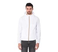 Ciabalù Giubbotto Uomo Estivo con Cappuccio Giacca a Vento Impermeabile Leggera (IT, Testo, L, Regular, Regular, Bianco)