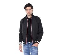 Ciabalù Giubbotto Uomo Estivo Giacca a Vento Leggera Impermeabile Slim fit Giubbino Antivento Casual (IT, Testo, L, Regular, Regular, Nero)