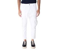 Ciabalù Jeans Cargo Uomo 100% Cotone Carrot Fit, Pantaloni Denim 5 Tasche con Tasconi Laterali e Taglio Cropped, Cargo Jeans Uomo Casual Streetwear con Zip e Bottone