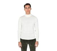 Ciabalù Maglione Lupetto Uomo in Lana Merinos Made in Italy Pullover Dolcevita Mezzo Collo Extrafine (L, Panna)