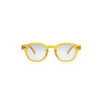 Ciabalù Occhiali da Sole da Uomo e Donna Lente Azzurro Sfumato Montatura Trasparente Leggera Protezione 100% UV400 Munite di Foderino e Pezzolina (Senape)