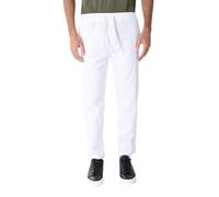 Ciabalù Pantalaccio Uomo Elegante Leggero Pantalone in Cotone Made in Italy (XL, Bianco)