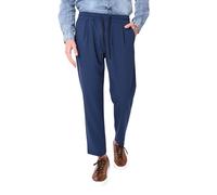 Ciabalù Pantalaccio Uomo Estivo Made in Italy Pantaloni Eleganti con Elastico in Vita e Pence alla Caviglia (IT, Testo, L, Regular, Regular, Blu)