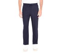 Ciabalù Pantaloni Lino Uomo con Pinces Frontali Tinta Unita Pantalaccio Elastico in Vita Pantalone Leggero Estivo Elegante Sportivo (IT, Testo, XXL, Regular, Regular, Blu)