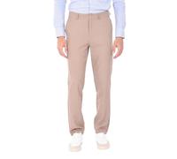 Ciabalù Pantaloni Lino Uomo con Pinces Frontali Tinta Unita vestibilità Comoda Pantalone Leggero Estivo Elegante Sportivo (IT, Testo, XXL, Regular, Regular, Fango)