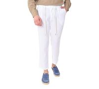 Ciabalù Pantaloni Lino Uomo Made in Italy Pantaloni Uomo Estivi con Elastico in Vita Pantalaccio Elegante (IT, Testo, L, Regular, Regular, Bianco)