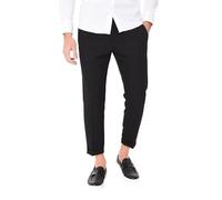 Ciabalù Pantaloni Uomo Eleganti Capri con Risvoltino Estivi Made in Italy in Cotone (IT, Numero, 48, Regular, Regular, Nero)