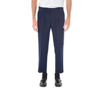 Ciabalù Pantaloni Uomo Eleganti Capri Invernali Vita Alta Made in Italy Pantalone con Pinces Risvoltino alla Caviglia (IT, Numero, 50, Regular, Regular, Blu)
