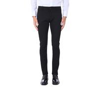 Ciabalù Pantaloni Uomo Eleganti Invernali Elasticizzati in Cotone Caldo con Microfantasia Modello Chino Comodo Casual da Lavoro Ufficio (IT, Numero, 52, Regular, Regular, Nero)
