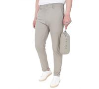 Ciabalù Pantaloni Uomo Estivi Leggeri No Stiro Eleganti in Tessuto Tecnico con Risvoltino Sacchetto Coordinato (IT, Numero, 50, Regular, Regular, Fango)