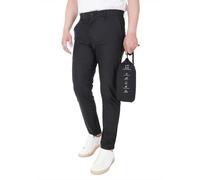Ciabalù Pantaloni Uomo Estivi Leggeri No Stiro Eleganti in Tessuto Tecnico con Risvoltino Sacchetto Coordinato (IT, Numero, 46, Regular, Regular, Nero)
