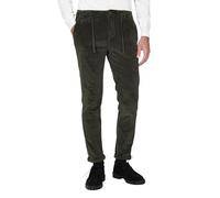 Ciabalù Pantaloni Uomo in Velluto Invernali Pantalaccio Caldo con Elastico in Vita e Laccio Elegante (50, Verde)