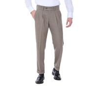 Ciabalù Pantaloni Uomo Invernali Eleganti Capri con Doppia Princes Vita Alta Risvoltino alla Caviglia Fondo Ampio Made in Italy vestibilità Regolare (IT, Numero, 56, Regular, Regular, Fango)