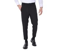 Ciabalù Pantaloni Uomo Invernali Viscosa con Risvoltino alla Caviglia Elastico in Vita Made in Italy Pantalone Capri Tinta Unita vestibilità Regular Fit (IT, Numero, 48, Regular, Regular, Nero)
