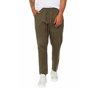 Ciabalù Pantaloni Uomo Lino con Elastico in Vita Leggero e Comodo (XL, Verde)