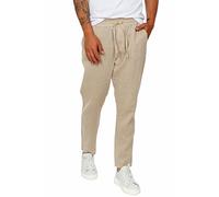 Ciabalù Pantaloni Uomo Lino con Elastico in Vita Leggero e Comodo (XXL, Beige)