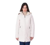 Ciabalù Parka Donna Lungo Elegante Invernale Impermeabile Double Face Cappuccio Removibile Piumino 100 Grammi Giacca Slim Fit Casual Formale Cento Grammi (IT, Testo, XL, Regular, Regular, Panna)
