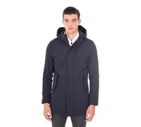 Ciabalù Parka Invernale Uomo Con Cappuccio In Tessuto Tecnico Impermeabile (58, Blu)