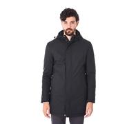 Ciabalù Parka Uomo Invernale Elegante Imbottito Impermeabile con Cappuccio Cappotto Soprabito Lungo Vestibilità Slim Fit Casual Formal (IT, Testo, 3XL, Regular, Regular, Nero)