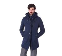 Ciabalù Parka Uomo Invernale Elegante Imbottito Impermeabile con Cappuccio Giaccone con Panciotto Rimovibile Giubbotto Lungo Vestibilità Comoda (IT, Testo, 3XL, Regular, Regular, Blu)