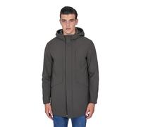Ciabalù Parka Uomo Invernale Imbottito in Tessuto Tecnico Giaccone Lungo con Cappuccio Slim Fit (50, Fango)