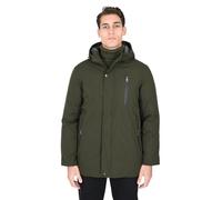 Ciabalù Parka Uomo Invernale Impermeabile con Cappuccio Slim Fit Giaccone Imbottito Pesante (3XL, Verde)