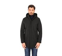 Ciabalù Parka Uomo Invernale Impermeabile Lungo con Cappuccio Rimovibile Elegante (Nero, 48)