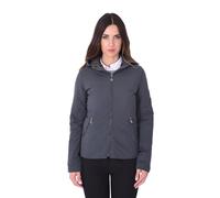 Ciabalù Piumino Donna 100 Grammi Double Face Leggero con Cappuccio Removibile Giacca Cento Grammi per Tutte le Stagioni Giubbino Slim Fit Casual Formale (IT, Testo, L, Regular, Regular, Grigio)
