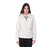 Ciabalù Piumino Donna 100 Grammi Double Face Leggero con Cappuccio Removibile Giacca Cento Grammi per Tutte le Stagioni Giubbino Slim Fit Casual Formale (IT, Testo, M, Regular, Regular, Panna)