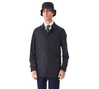 Ciabalù Trench Uomo Impermeabile Primaverile Antivento Slim Fit Soft Shell Soprabito Elegante Blu Leggero con Cappello Incluso (IT, Testo, S, Regular, Regular, Blu)