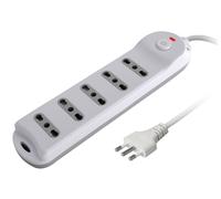 Techly 367256 Presa Multipla a 5 Posti Italiana Bipasso Spina 10A Bianco/Grigio