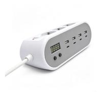 Ciabatta 9 Posti per schuko Bivalente USB-C Ciabatta 9 Posti(grey) | 9 prese miste, 3 per schuko + 6 bivalenti, 4 per porte USB-C, ricarica rapida, display digitale potenza