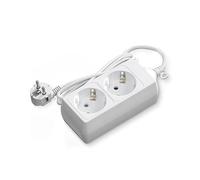 Ciabatta a 2 vie senza interruttore, lunghezza 5 m, cavo 3G e 1,5 mm², colore bianco e design funzionale. *