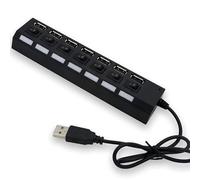 Ciabatta a 7 porte USB 2.0, cavo USB hub per 7 ingressi con interruttore singolo