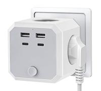 Ciabatta a cubo senza cavo, 8 prese multiple con USB C e USB A, 4000 W Cube Multipresa per presa di corrente, a cubo, per casa e ufficio